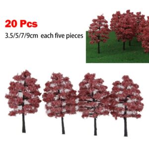 20Pcs Park Scenery Plastic Trees HO N Z Scale