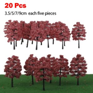 20Pcs Park Scenery Plastic Trees HO N Z Scale
