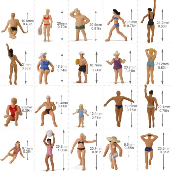 HO scale swimming figures