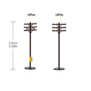 24pcs 1:160 N Scale Telegraph Poles Power Poles 5.8cm