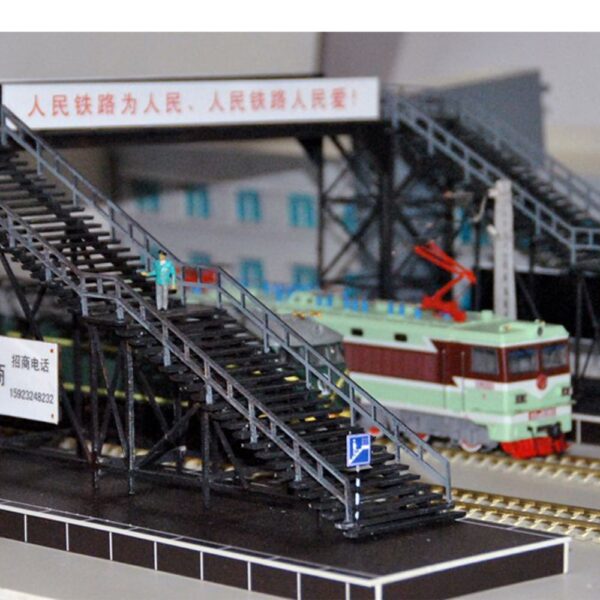 HO scale model train elevated railway overpass