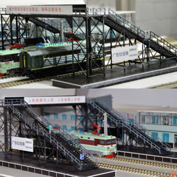 HO scale model train elevated railway overpass