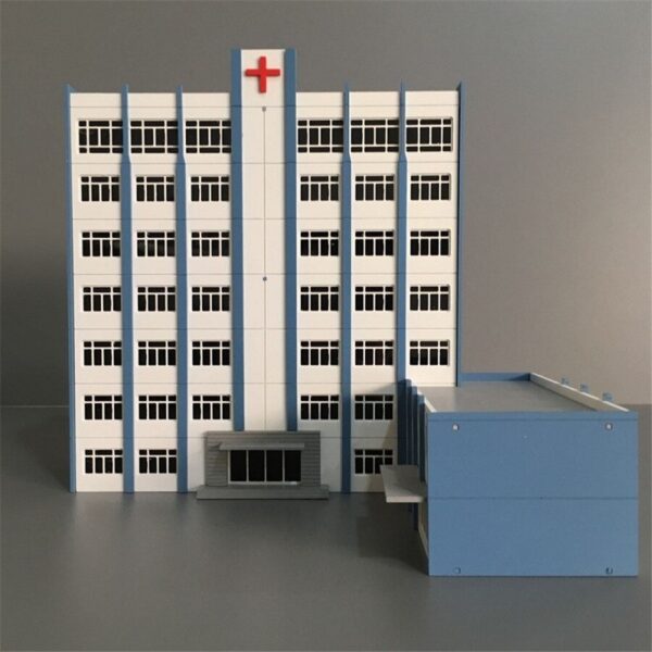 N scale model hospital building