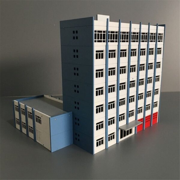 N scale model hospital building
