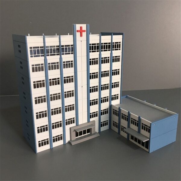 N scale model hospital building