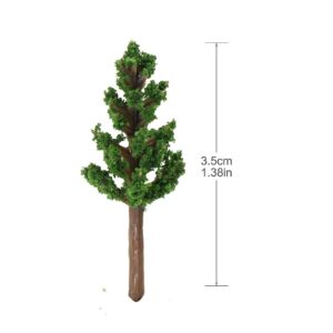 100pcs N, Z Scale 1:220 Model Pine Trees Green