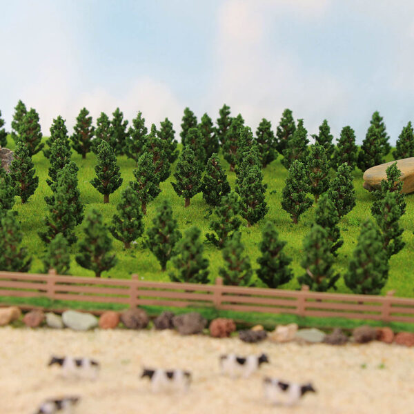 n & z scale green pine trees